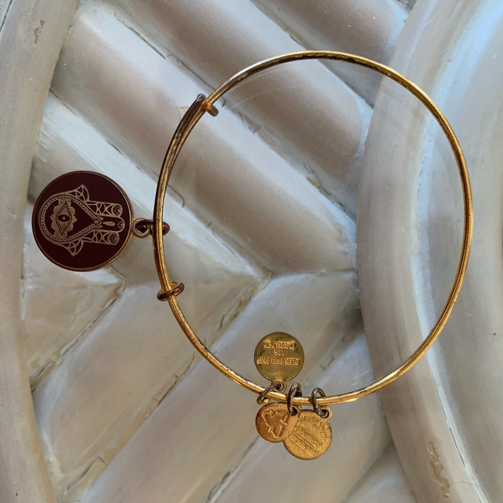 Gold & Purple Hamsa Alex & Ani Bracelet